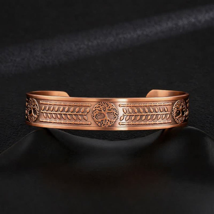 Bracciale rigido regolabile con magneti in rame e nodi celtici e albero della vita - Stile n. 11 - image 13