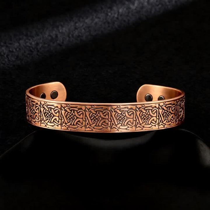 Bracciale rigido regolabile con magneti in rame e nodi celtici e albero della vita - Stile n. 13 - image 15