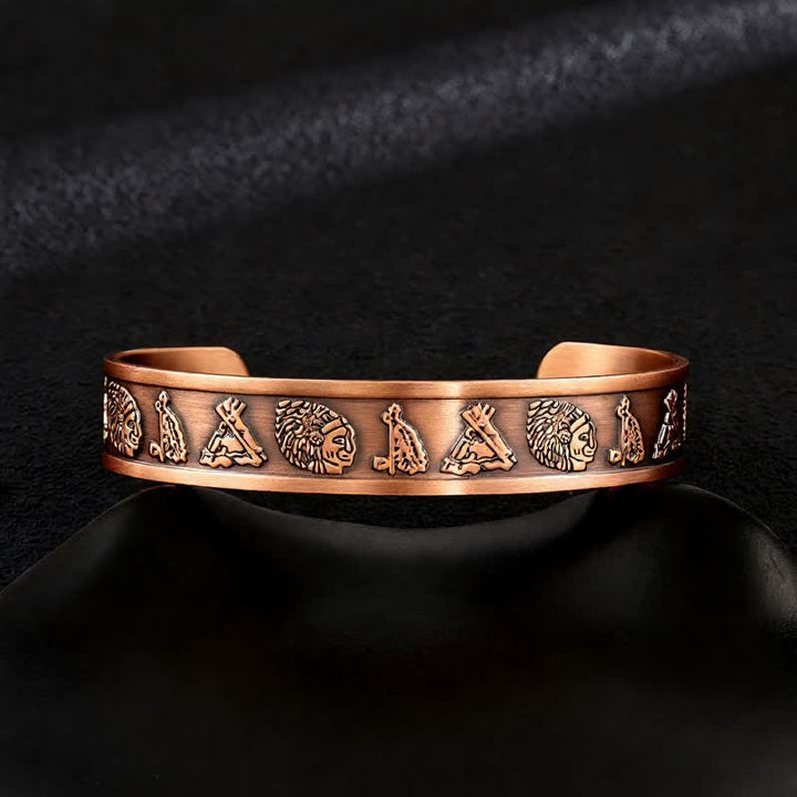 Bracciale rigido regolabile con magneti in rame e nodi celtici e albero della vita - Stile n. 15 - image 17