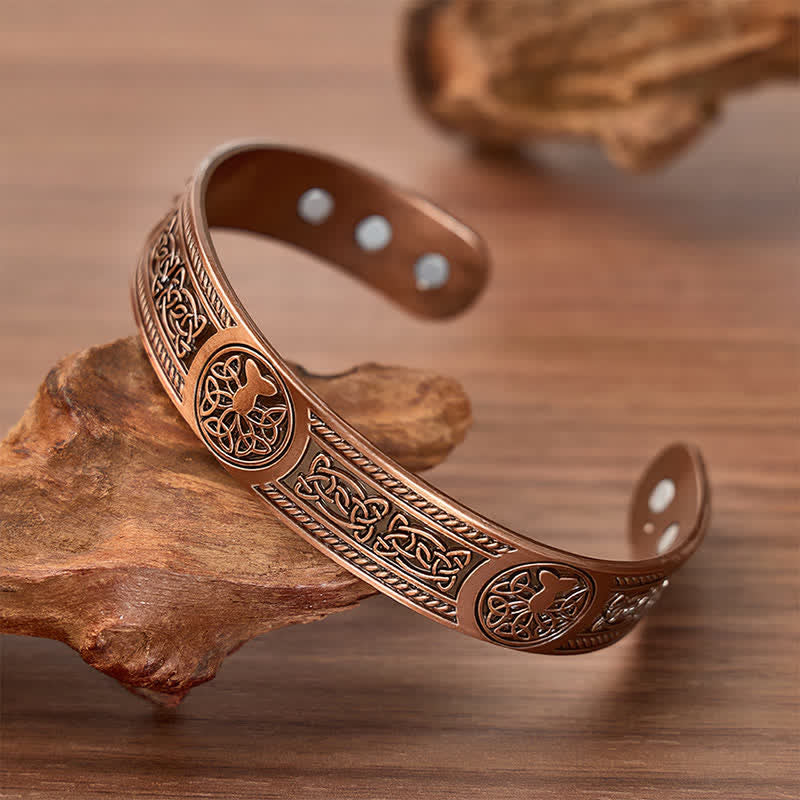 Set composto da bracciale e anello magnetici con intaglio dell'Albero della Vita in stile occidentale. - Braccialetto - image 3