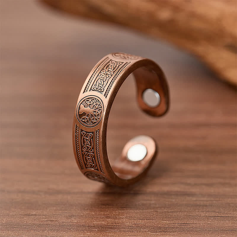 Set composto da bracciale e anello magnetici con intaglio dell'Albero della Vita in stile occidentale. - Squillo - image 4