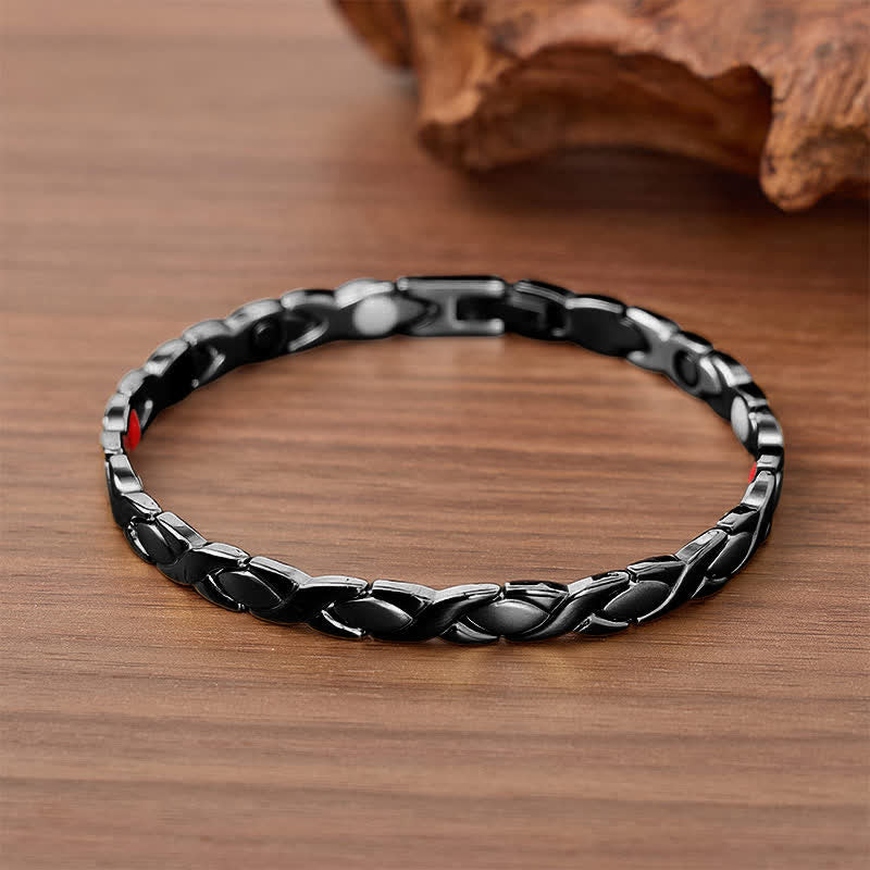 Bracciale magnetico dal design moderno a puzzle con strumento per la rimozione delle maglie. - Nero - image 4