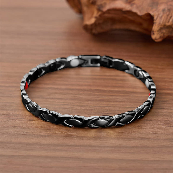 Bracciale magnetico dal design moderno a puzzle con strumento per la rimozione delle maglie. - Nero - image 4