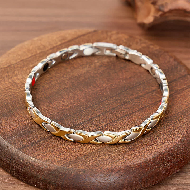 Bracciale magnetico dal design moderno a puzzle con strumento per la rimozione delle maglie. - image 3