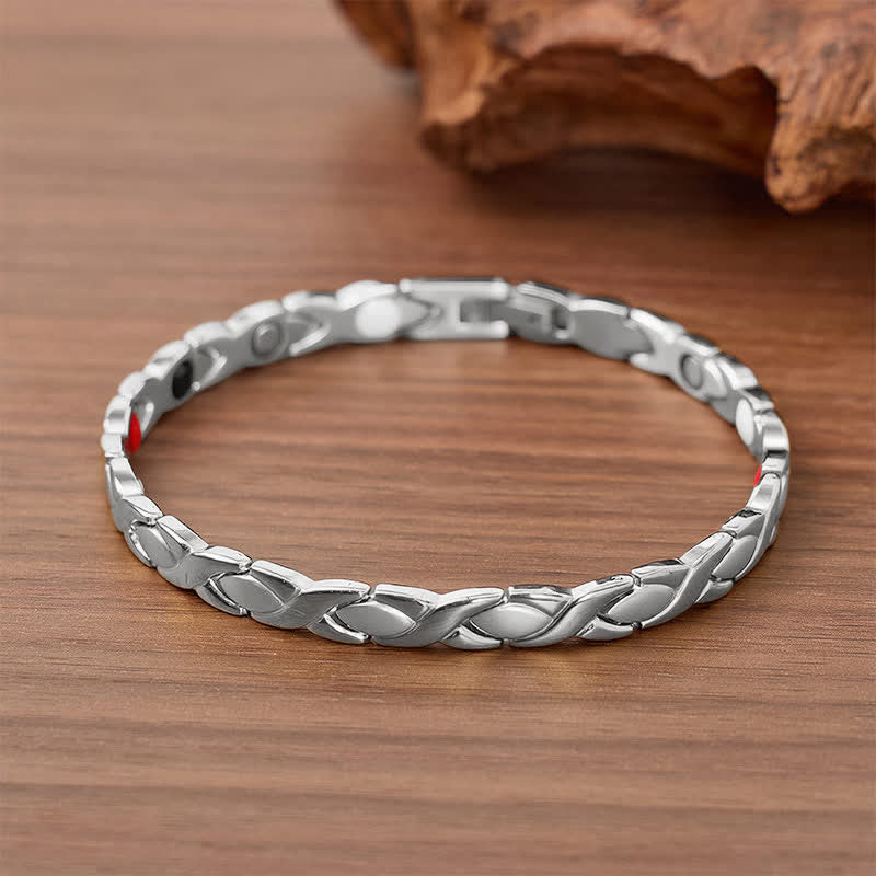 Bracciale magnetico dal design moderno a puzzle con strumento per la rimozione delle maglie. - Argento - image 6