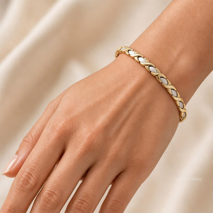 Bracciale magnetico dal design moderno a puzzle con strumento per la rimozione delle maglie. - image 1
