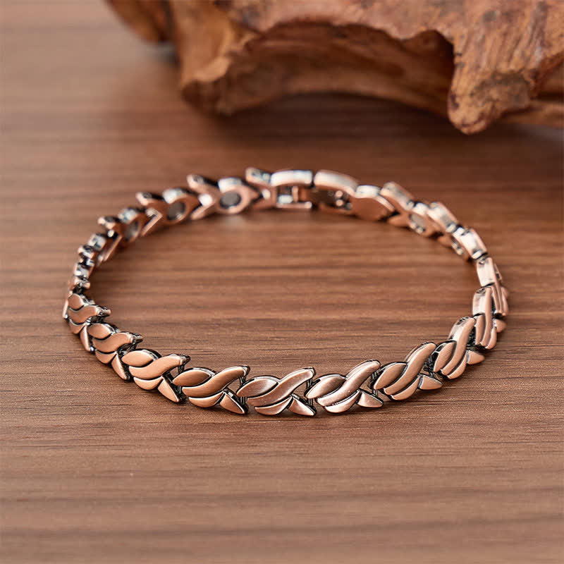 Bracciale magnetico a forma di pesce con maglie in grano e strumento per la rimozione delle maglie. - Bronzo Rosso - image 0