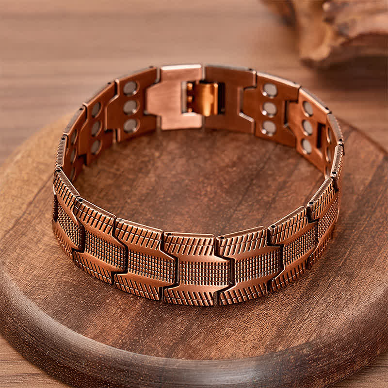 Bracciale vintage con catena magnetica a maglie a freccia e strumento per la rimozione delle maglie. - image 3