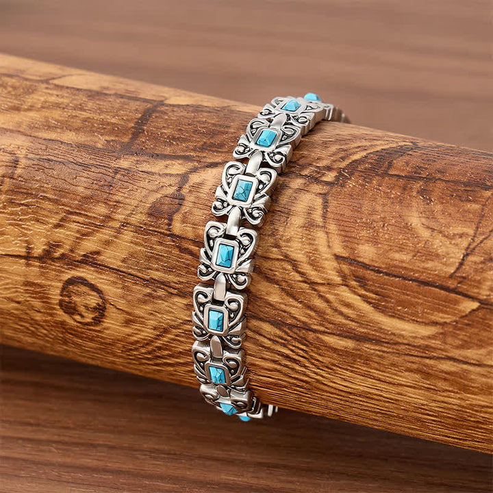 Bracciale con catena magnetica a farfalla turchese e strumento per la rimozione delle maglie. - image 2