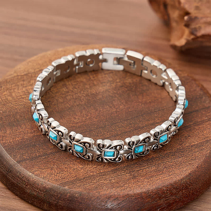 Bracciale con catena magnetica a farfalla turchese e strumento per la rimozione delle maglie. - image 3
