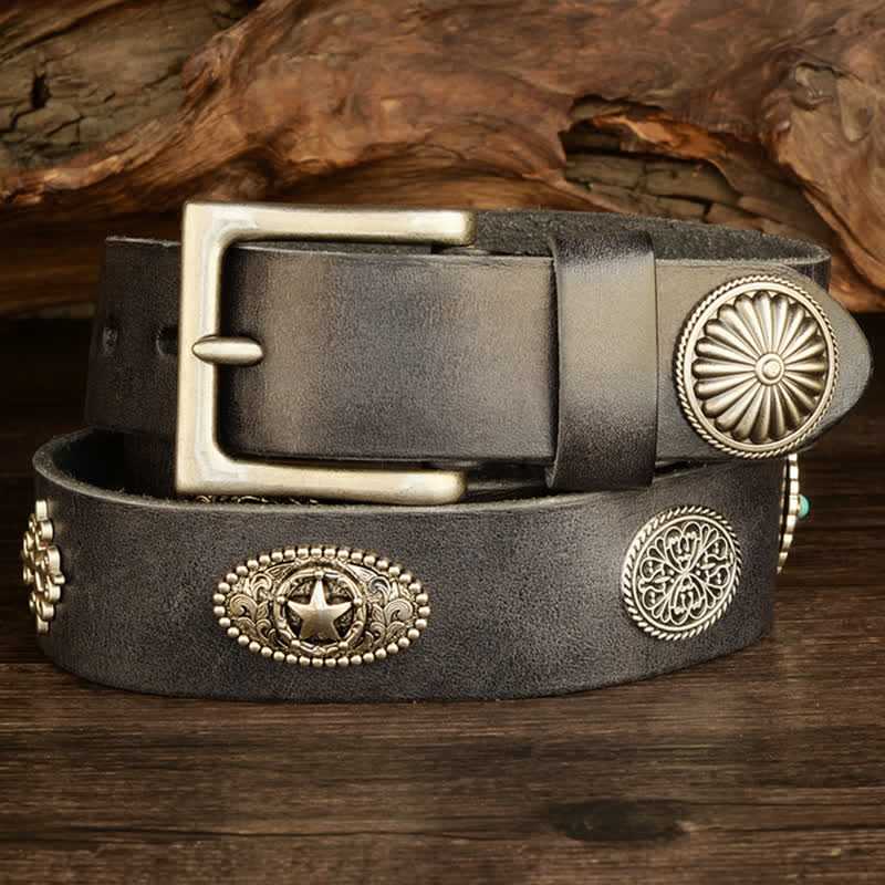 Cintura da uomo in pelle con borchie in metallo pesante punk
