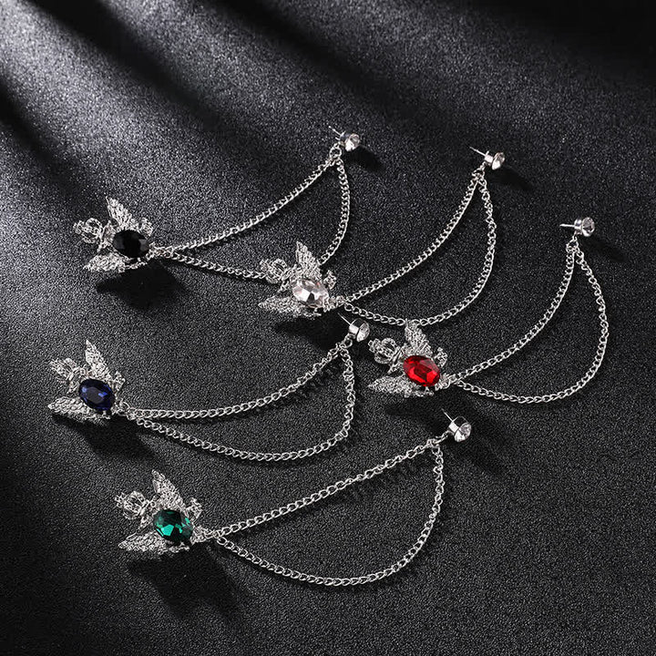 Spilla a catena con corona di re aquila da uomo