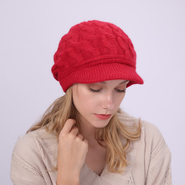 Cappello con visiera e fodera soffice e soffice da donna
