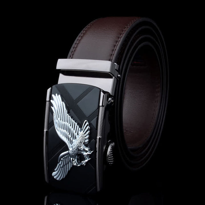 Cintura in pelle con fibbia automatica Animal Eagle da uomo