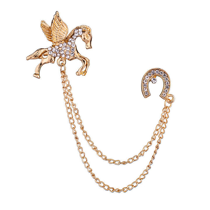 Spilla vintage con nappa Pegaso da uomo