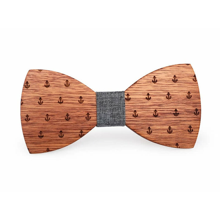 Papillon in legno con ancora da barca nautica da uomo - image 5