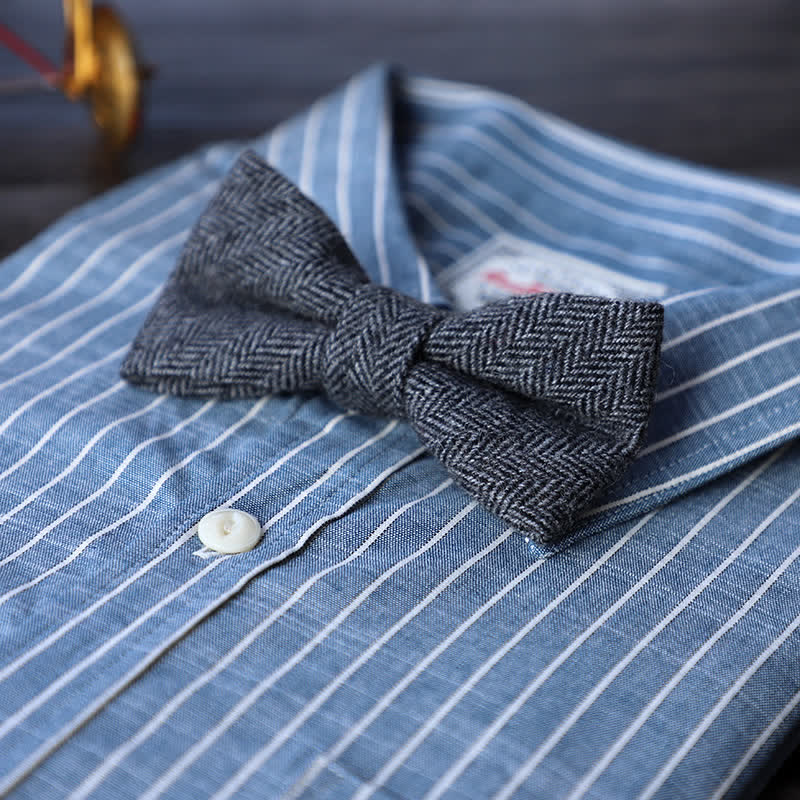 Papillon semplice in misto lana tweed da uomo