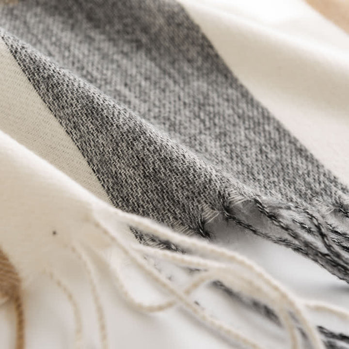 Sciarpa in cashmere imitazione a quadri di classe da donna - image 10