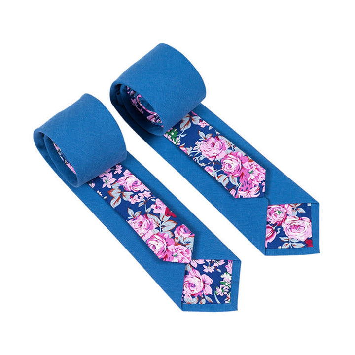 Cravatta da uomo con motivo patchwork floreale a quadri