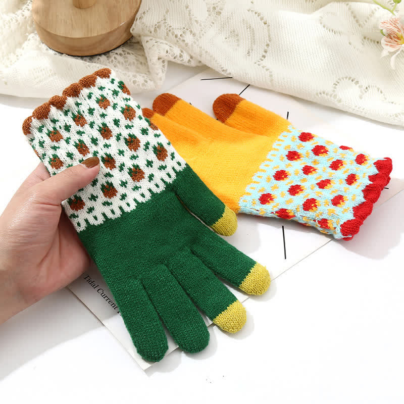 Guanti da giardinaggio con dita intere da donna, in maglia, con touch screen