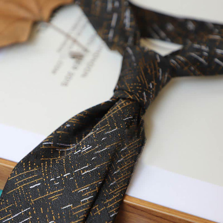 Cravatta da uomo con motivo Paisley a righe della serie Coffee Colors