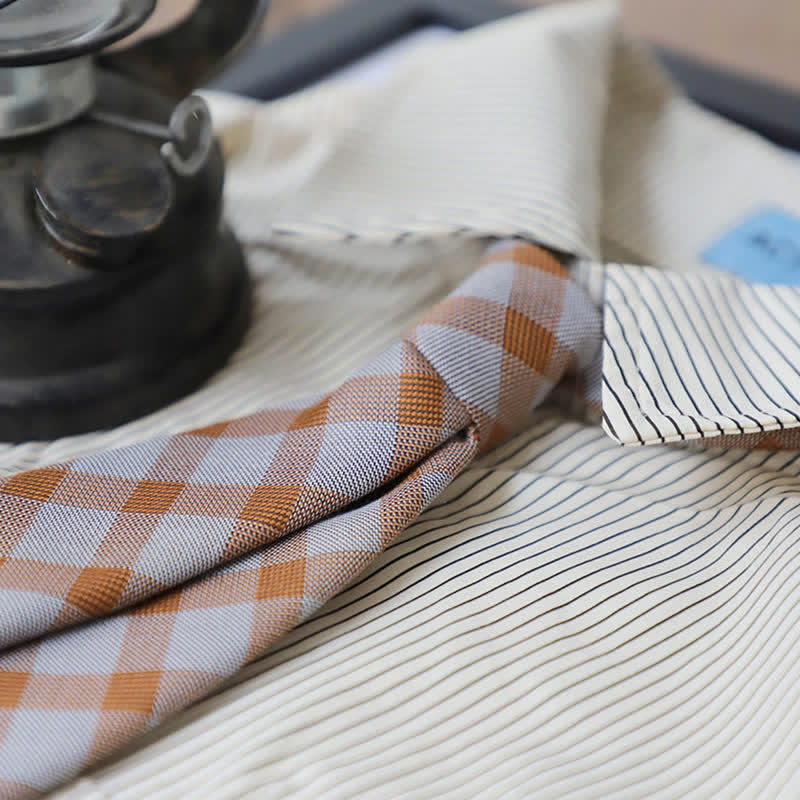 Cravatta a quadri bicolore in stile preppy da uomo - image 6