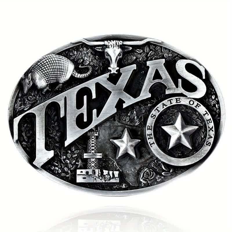 Cintura in pelle con fibbia Texas State Heritage Attitude fai da te da uomo