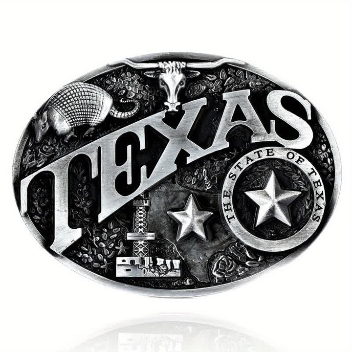 Cintura in pelle con fibbia Texas State Heritage Attitude fai da te da uomo