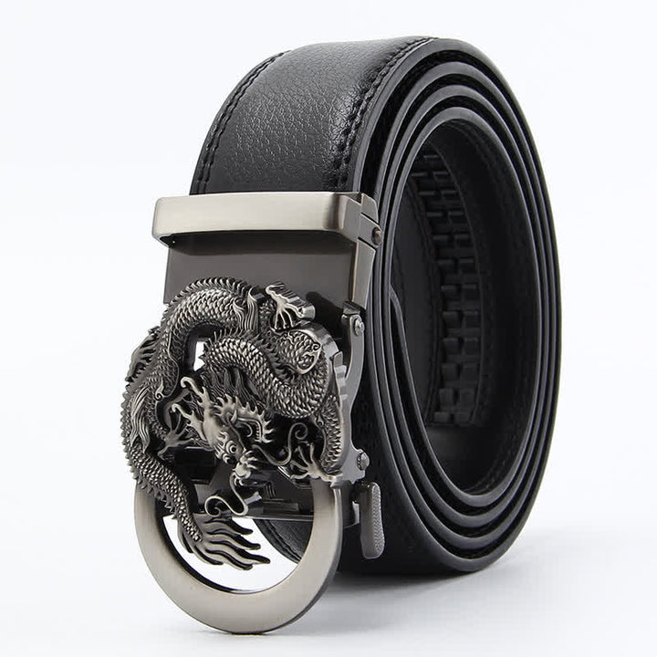 Cintura in pelle con cricchetto automatico Dragon Business da uomo