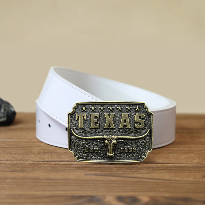 Cintura in pelle con fibbia Texas da cowboy fai da te da uomo