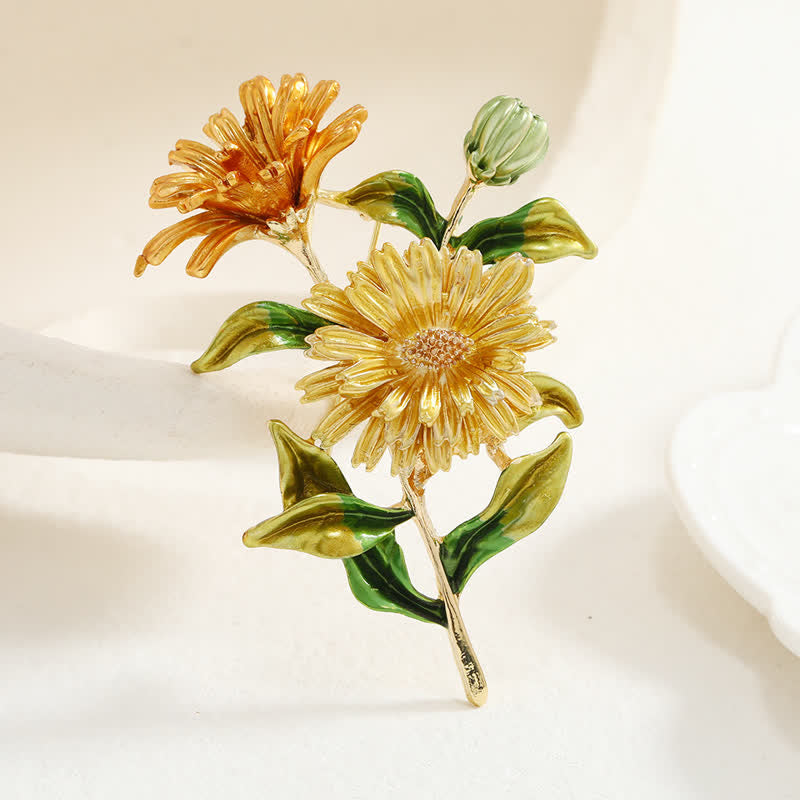 Spilla creativa da donna con margherita floreale - Giallo - image 6