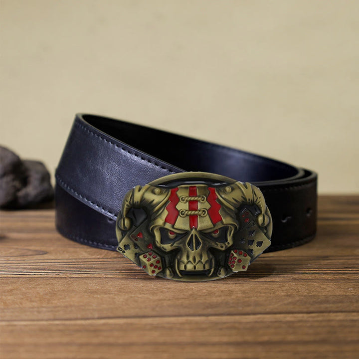 Cintura in pelle con fibbia Joker Clown Skull fai da te da uomo