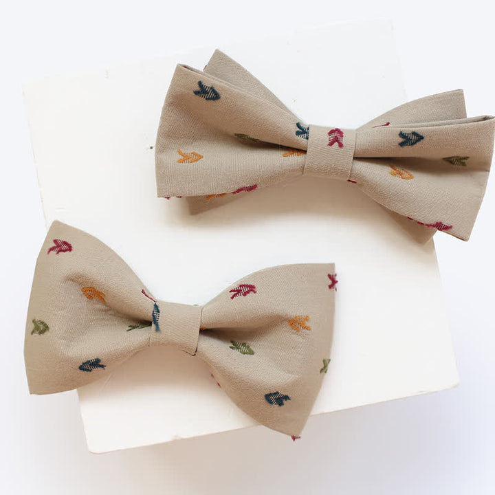 Papillon da uomo con frecce ricamate color cachi - image 0