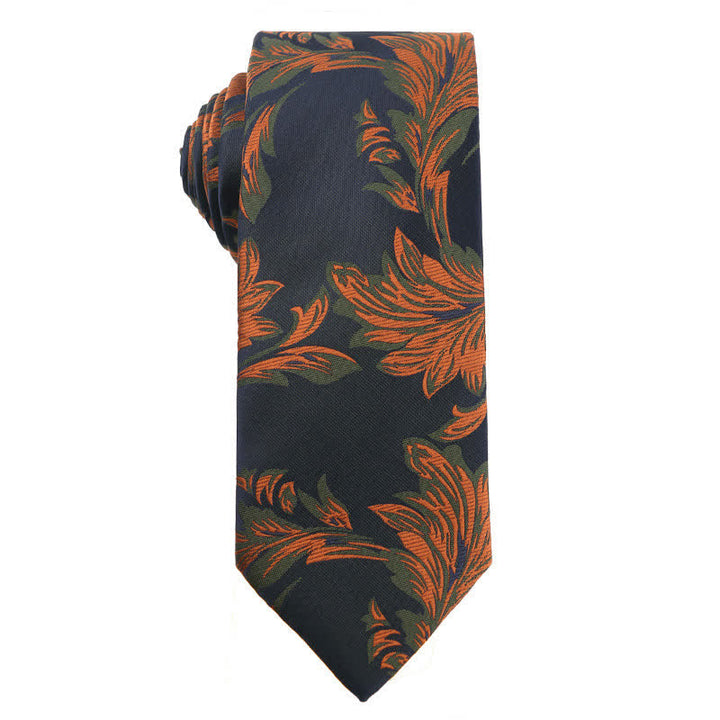 Cravatta da uomo serie verde foresta arancione