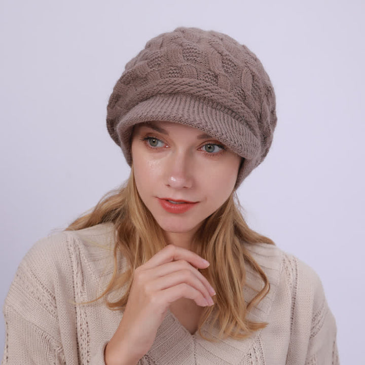 Cappello con visiera e fodera soffice e soffice da donna
