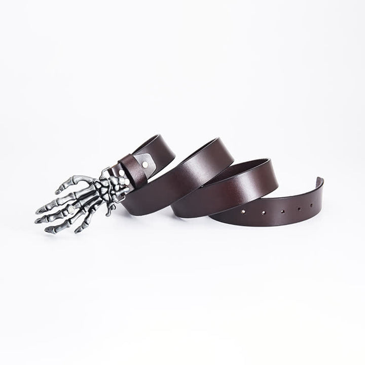Cintura in pelle da uomo con scheletro punk rock