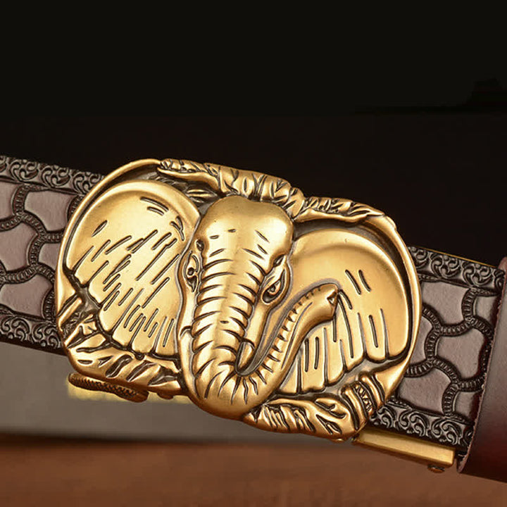 Cintura in pelle di elefante con grandi orecchie da uomo - image 3