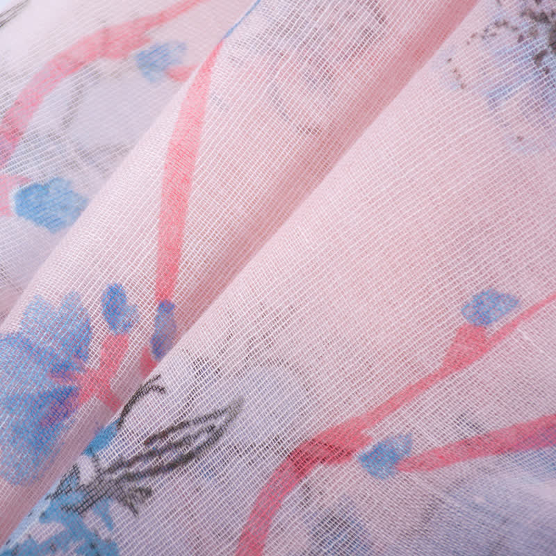 Sciarpa lunga avvolgente con motivo floreale vivace ed elegante da donna