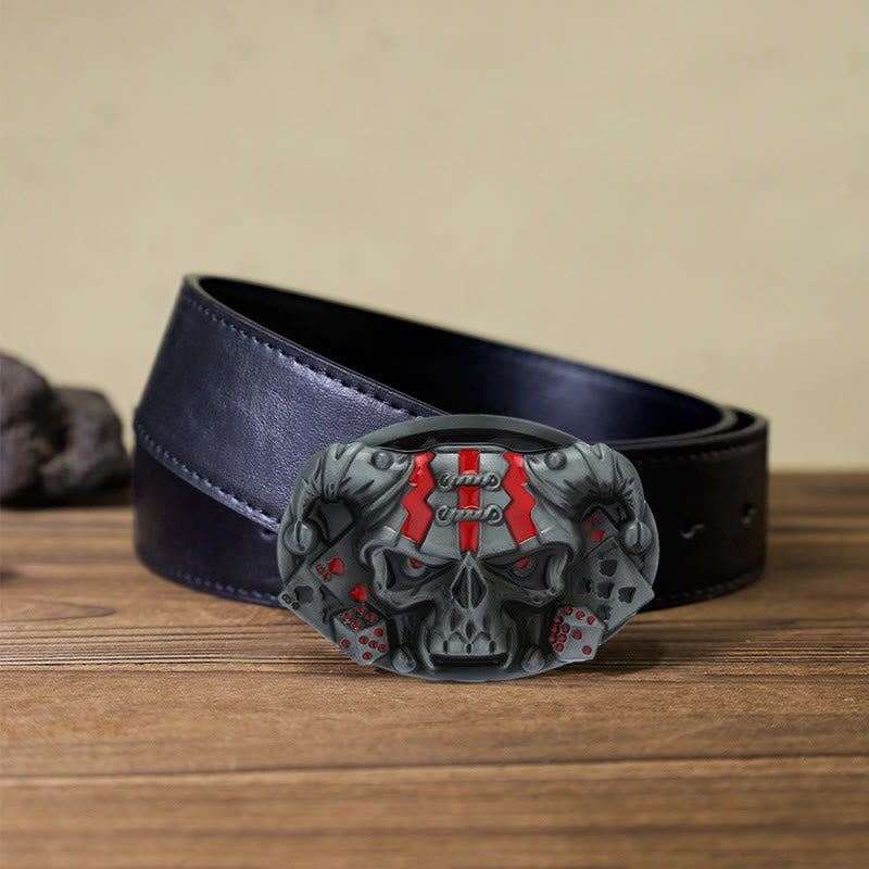 Cintura in pelle con fibbia Joker Clown Skull fai da te da uomo