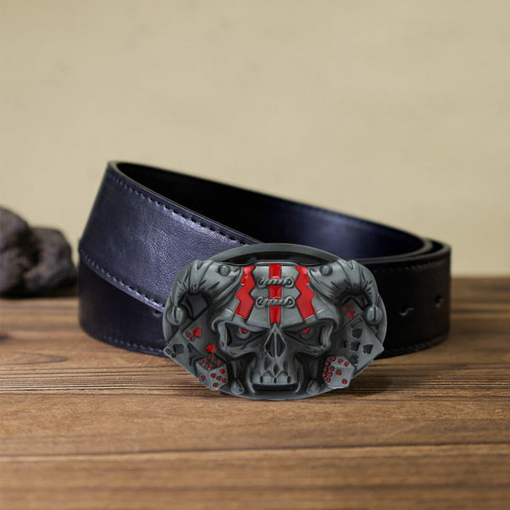 Cintura in pelle con fibbia Joker Clown Skull fai da te da uomo