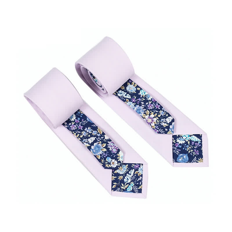Cravatta da uomo con motivo patchwork floreale a quadri