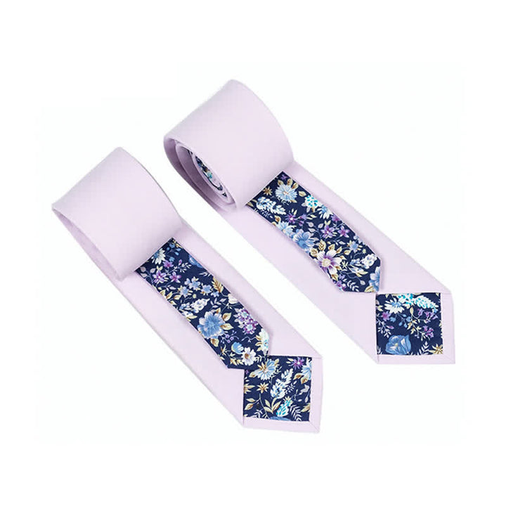 Cravatta da uomo con motivo patchwork floreale a quadri