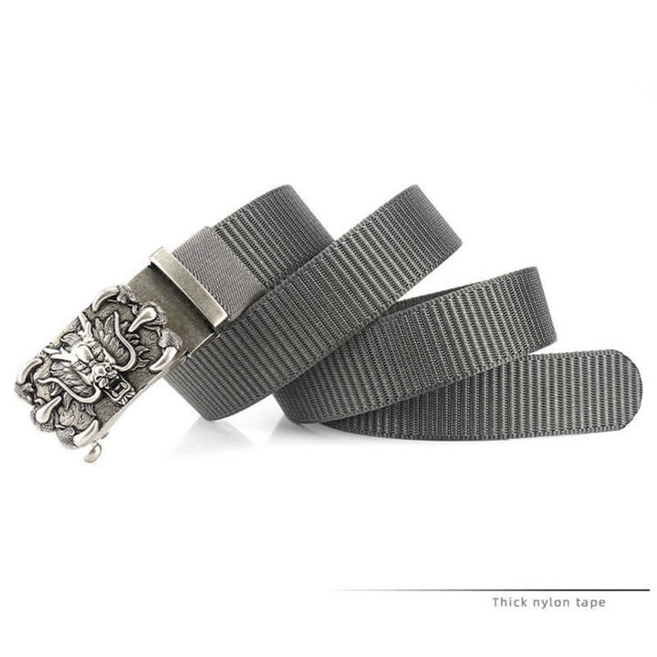 Cintura in nylon con decorazione drago casual da uomo