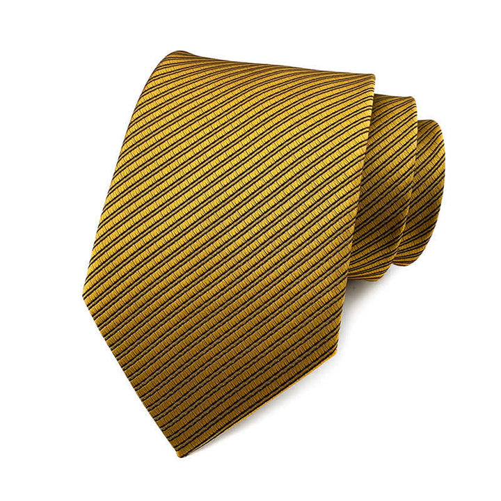 Cravatta da lavoro discreta in twill tinta unita da uomo - Verga d'oro scura - image 18