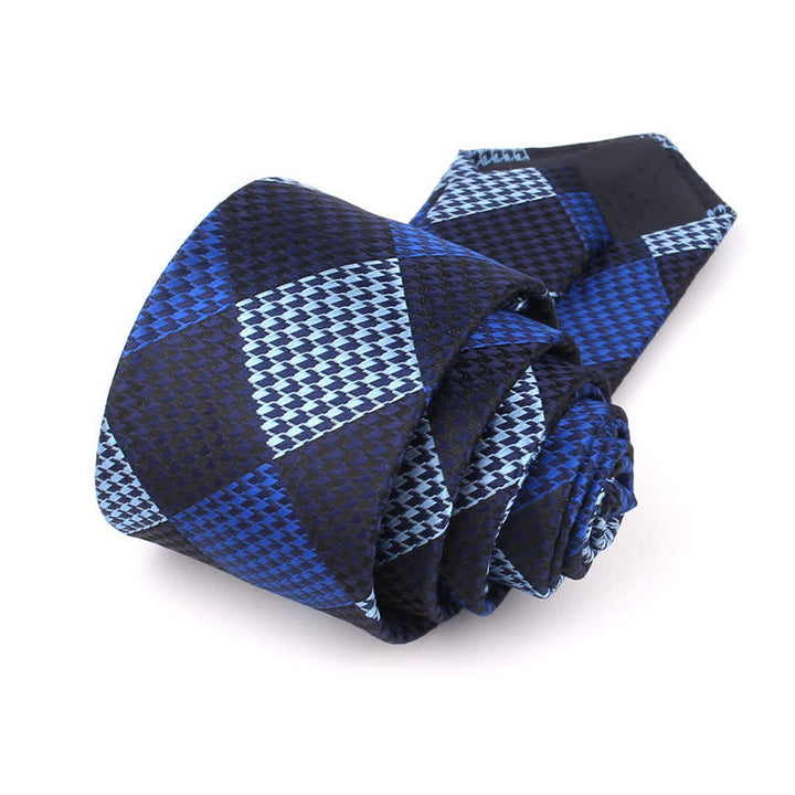 Cravatta da uomo con motivo patchwork a quadri grandi