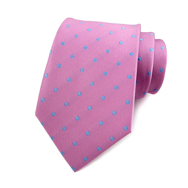Cravatta a pois da uomo - Piccoli punti - Rosa e blu - image 6
