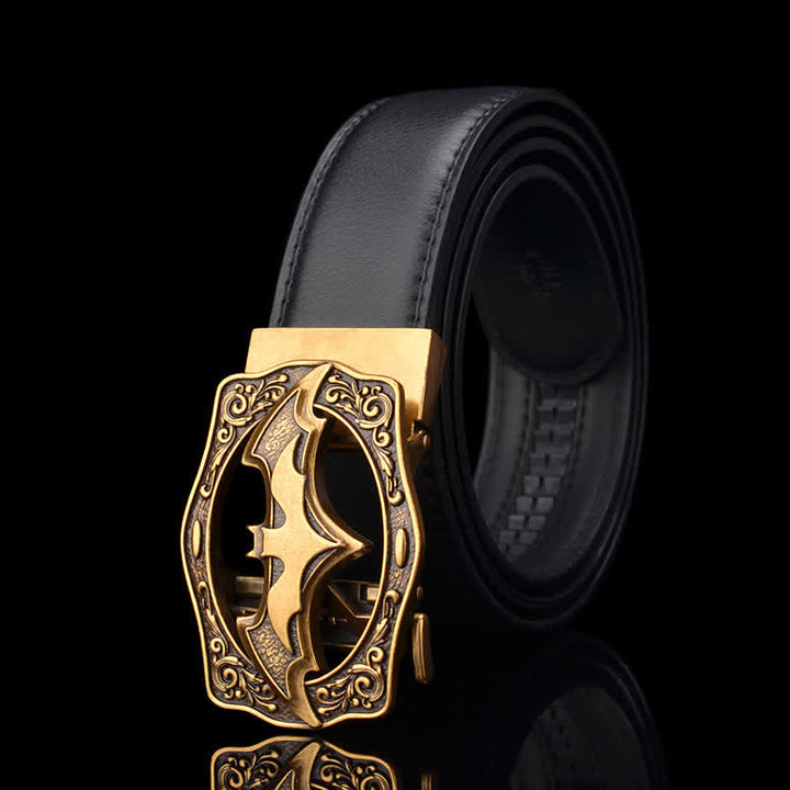 Cintura in pelle con fibbia Bat Hollow da uomo
