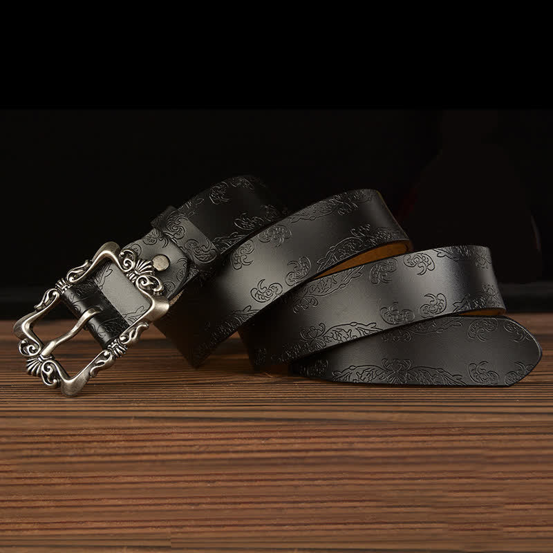 Cintura decorativa in pelle floreale retrò da donna