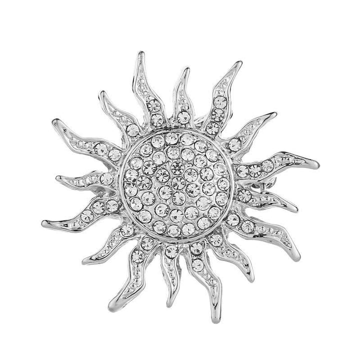 Spilla da uomo con strass a raggiera luminosa