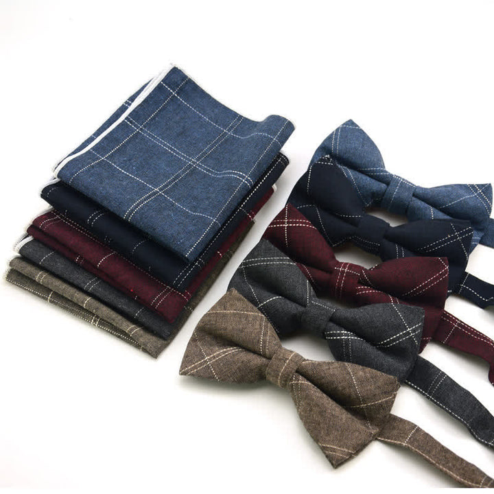 Set di 2 papillon classici a quadri da uomo